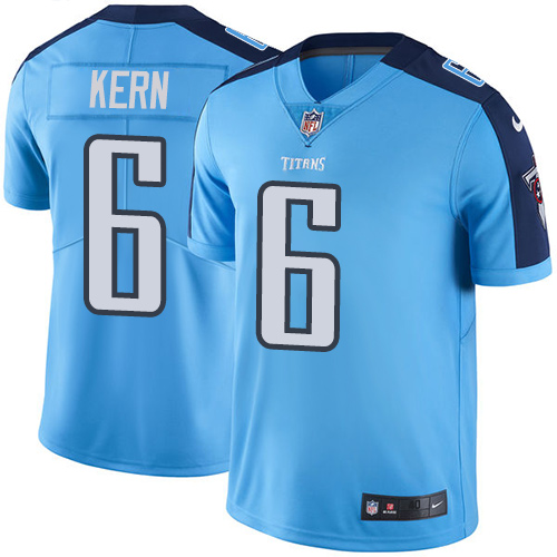 Men's Elite Brett Kern Nike Jersey Light Blue - #6 Rush NFL Tennessee Titans